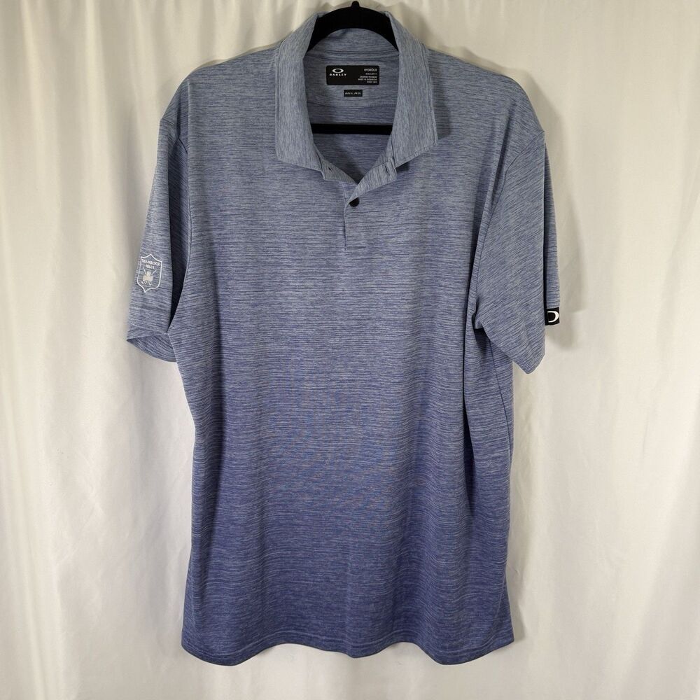Oakley Shamrock Hills Polo Men's XL Heathered Blue Short Sleeve Hydrolix
